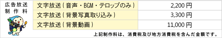 広告放送制作料